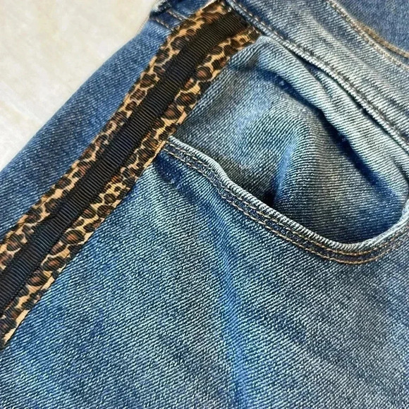 Mudd FLX stretch high rise ankle jeggings size 17 NWT cheetah print side - Picture 4 of 6